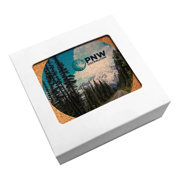 Cork Wood Coaster set of 4