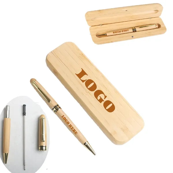 Ballpoint Pen with Bamboo Box Set- Eco-Friendly Gift
