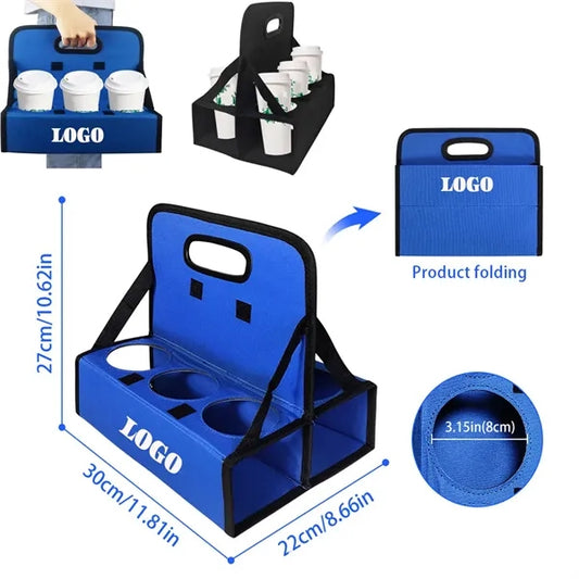 Portable 6 Cups  Holder Organizer with Foldable Design