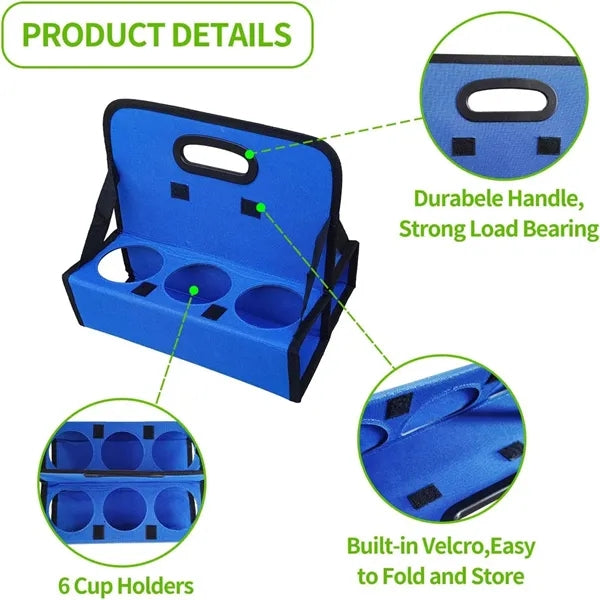 Portable 6 Cups  Holder Organizer with Foldable Design
