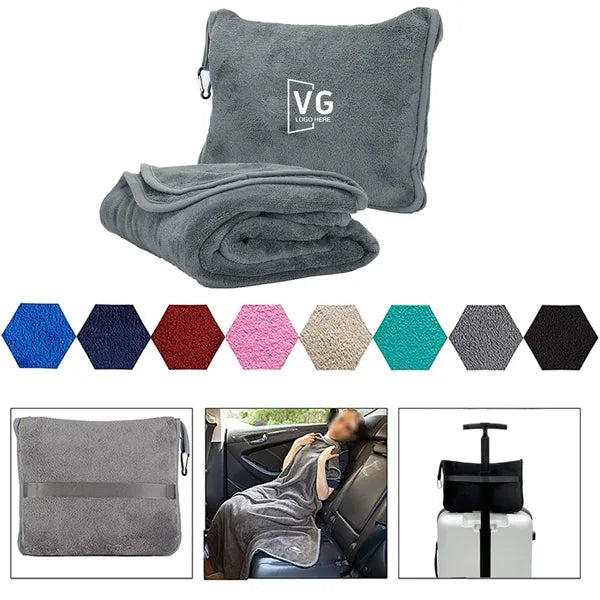 Compact Portable Premium Soft Travel Blanket Pillow