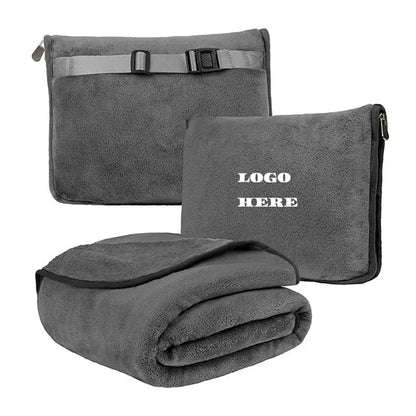 Compact Portable Premium Soft Travel Blanket Pillow