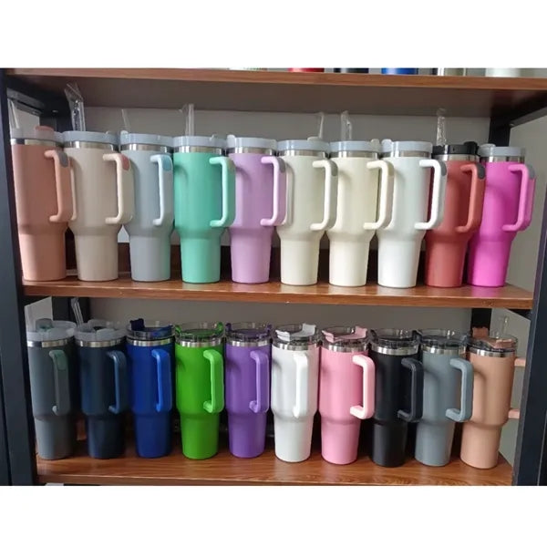30 OZ Insulated Tumbler with Handle & Straw Lid