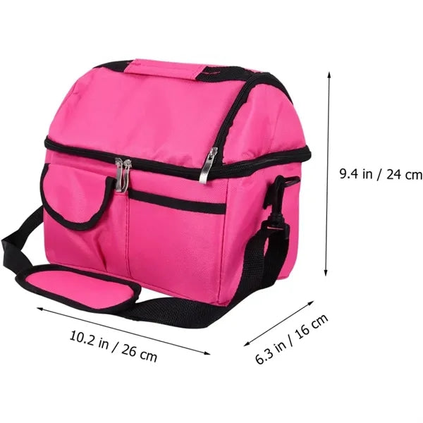 Picnic crossbody double layer insulated lunch cooler bag