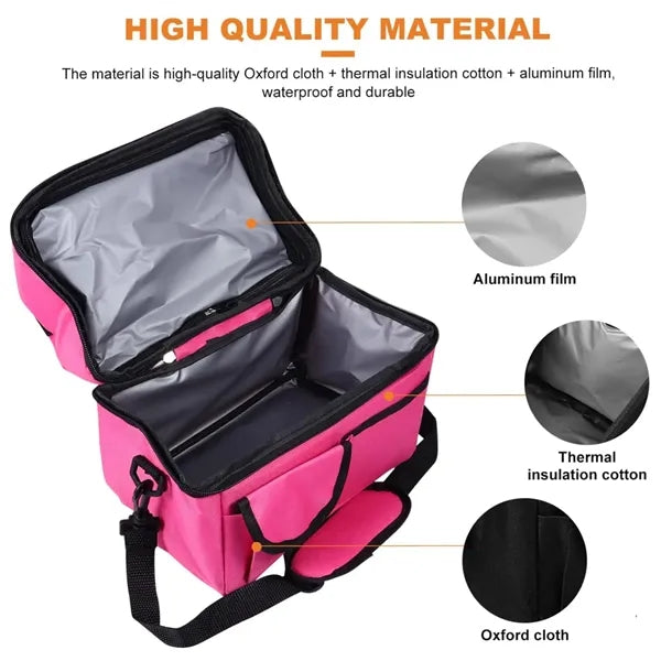 Picnic crossbody double layer insulated lunch cooler bag