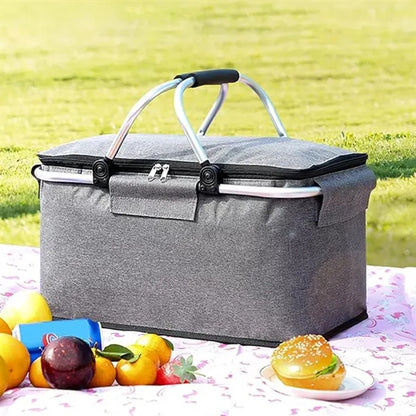 Outdoor foldable cooler bag insulation picnic basket