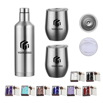 Stainless Steel Champagne Red Wine Bottle Gift Box Set