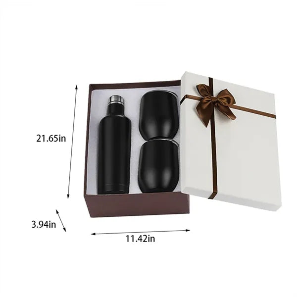 Stainless Steel Champagne Red Wine Bottle Gift Box Set