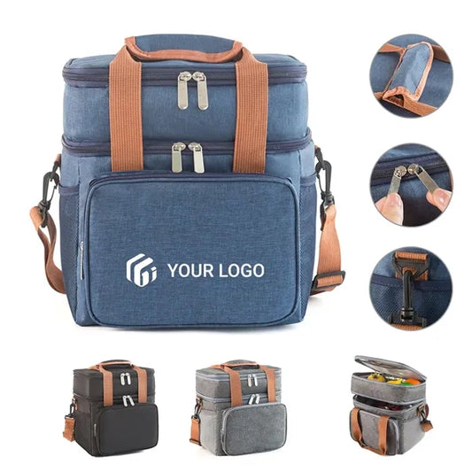 Double layer outdoor picnic waterproof insulation lunch bag