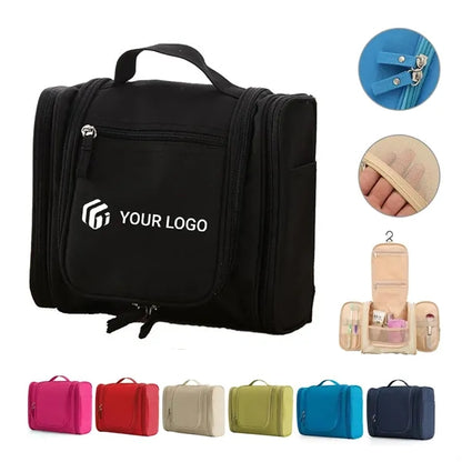 Portable travel double-opening toiletry storage cosmetic bag