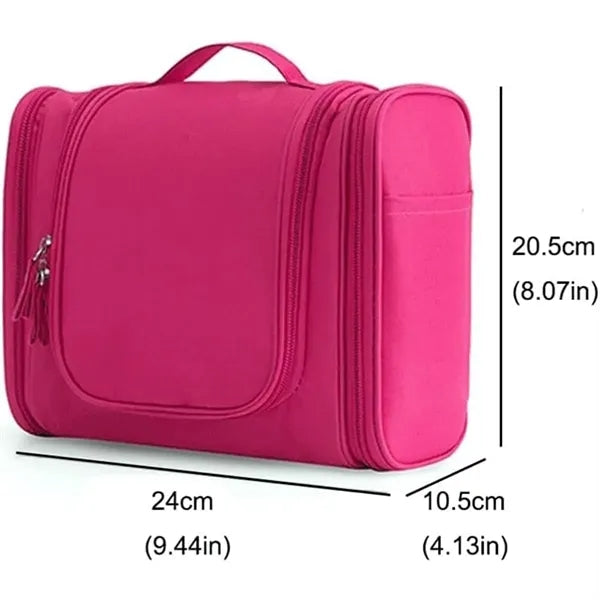 Portable travel double-opening toiletry storage cosmetic bag