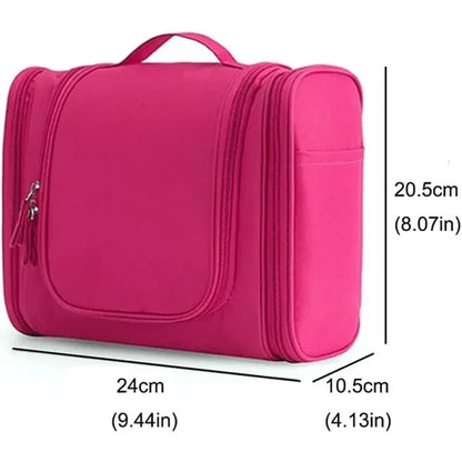 Portable travel double-opening toiletry storage cosmetic bag