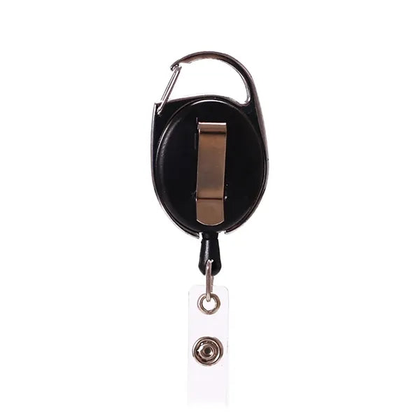 Retractable Cord Carabiner Badge Holder W/back clip Keychain