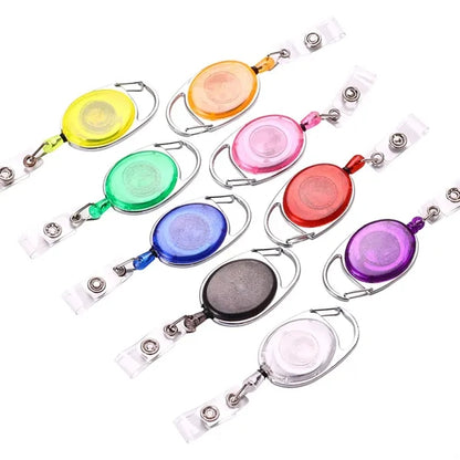 Retractable Cord Carabiner Badge Holder W/back clip Keychain