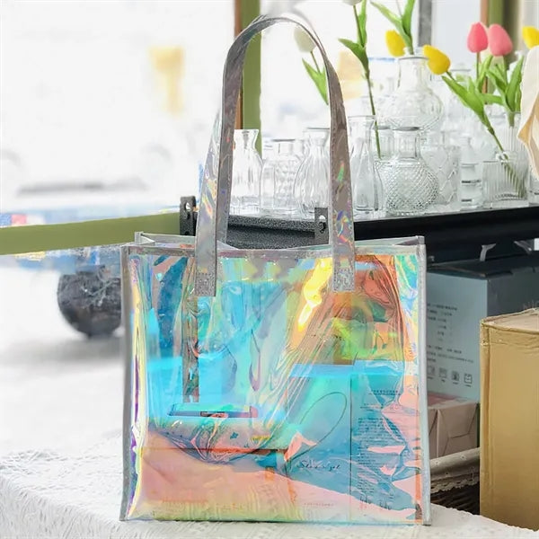 Iridescent  Tote Bags Fashion Holographic Clear Handbag