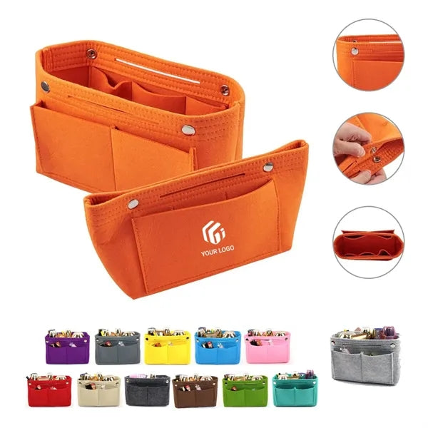 Multifunctional travel hand-held felt storage makeup bag