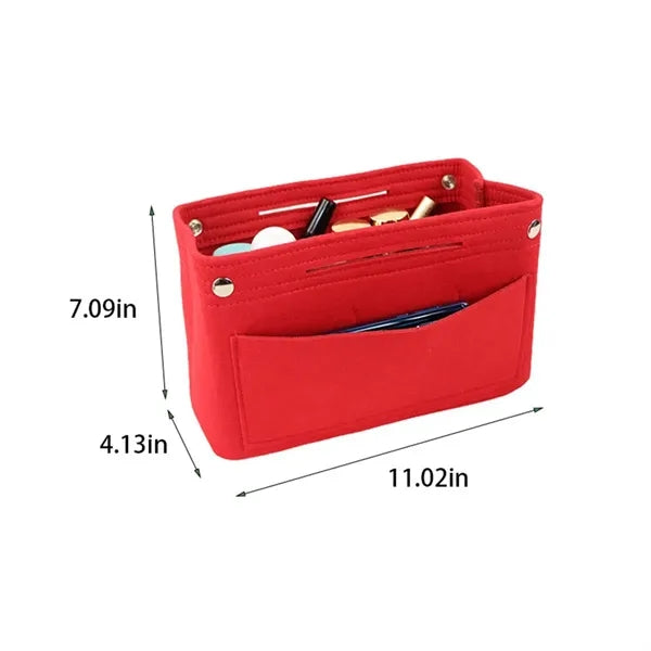 Multifunctional travel hand-held felt storage makeup bag