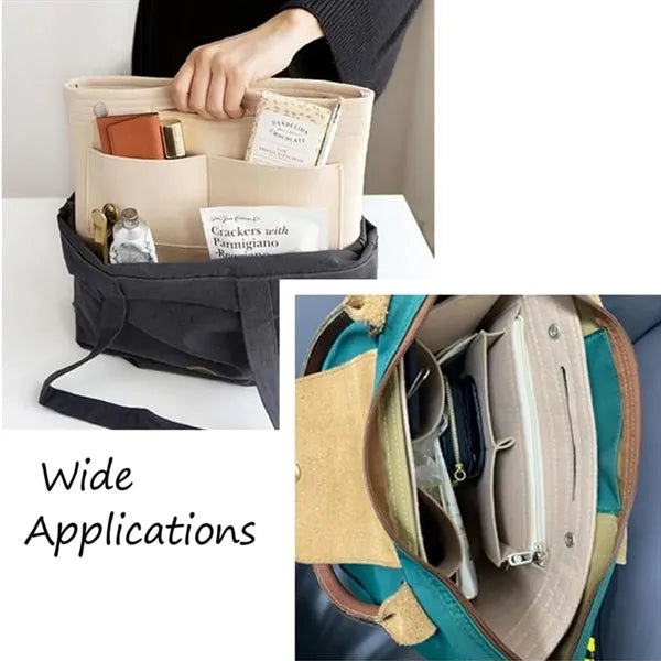 Multifunctional travel hand-held felt storage makeup bag