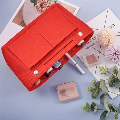 Multifunctional travel hand-held felt storage makeup bag