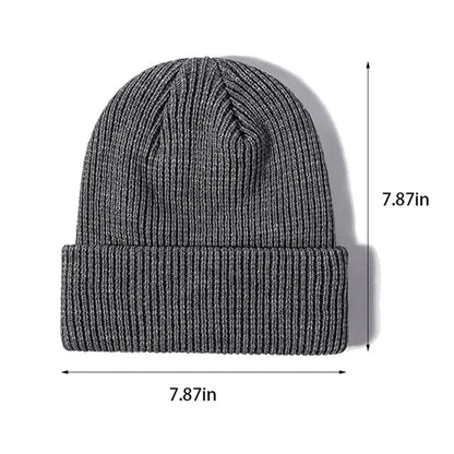 Unisex winter fashion warm dome cuffed knitted hat beanie