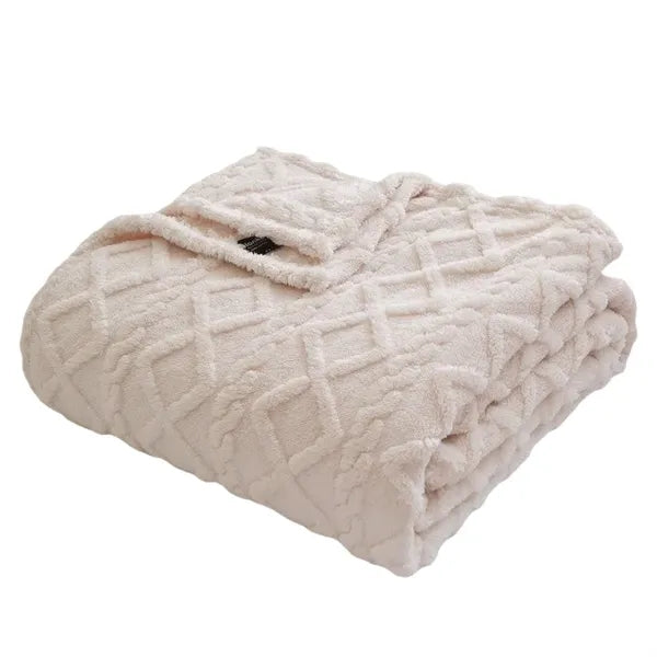 Pure Color Flannel Thick Soft Warm Blanket