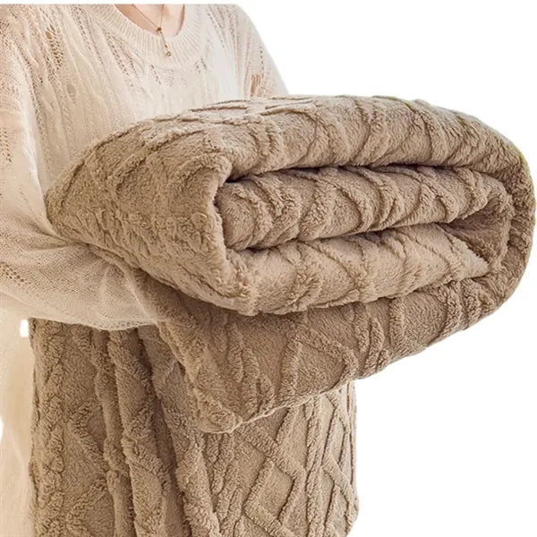 Pure Color Flannel Thick Soft Warm Blanket