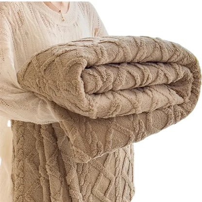 Pure Color Flannel Thick Soft Warm Blanket