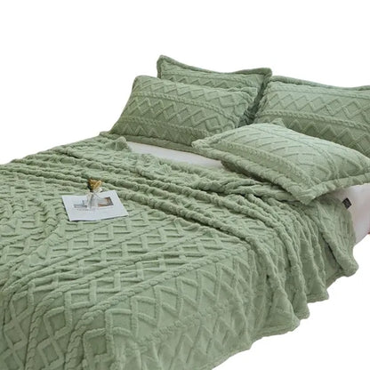 Pure Color Flannel Thick Soft Warm Blanket