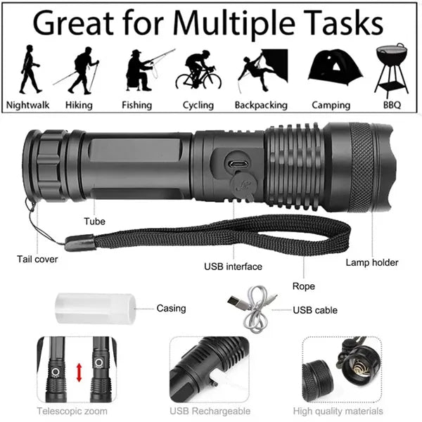 Rechargeble Super Bright LED Flashlight