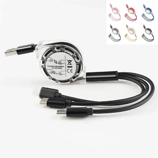 3 IN 1 USB Retractable  Multi Charging Cable