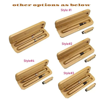 Bamboo Ballpoint Pen with Box Set- Eco-Friendly Gift