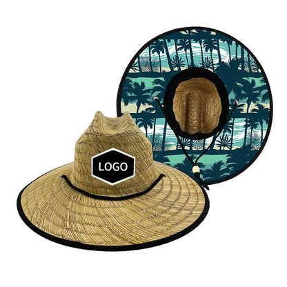 Customizable Straw Hat  Full Color Underbrim & Patch