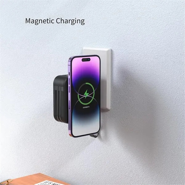 10000mAh Travel Adaptor Power Bank with Built in Cables