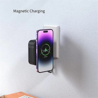 10000mAh Travel Adaptor Power Bank with Built in Cables