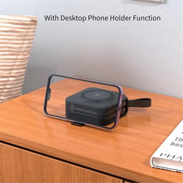 10000mAh Travel Adaptor Power Bank with Built in Cables