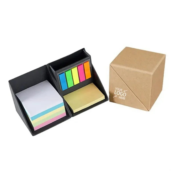Folding Sticky Notes Memo Cup Organizer With Pen Holder