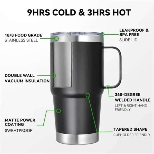 20 oz Tumbler with Handle Lid and Straw