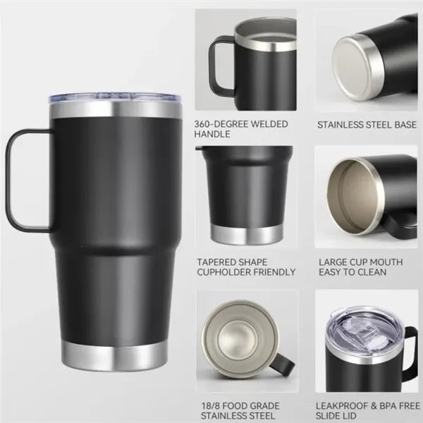 20 oz Tumbler with Handle Lid and Straw