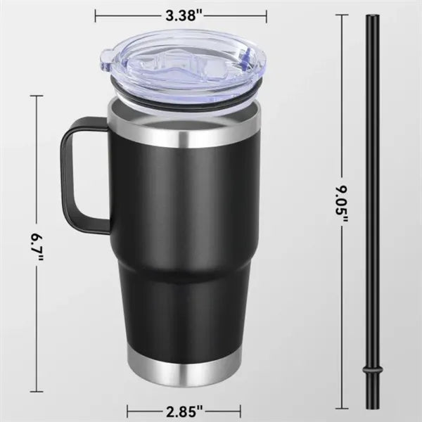 20 oz Tumbler with Handle Lid and Straw