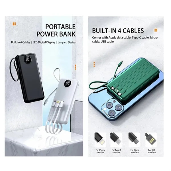 10000Mah Power Bank Portable Charger Fast Charging