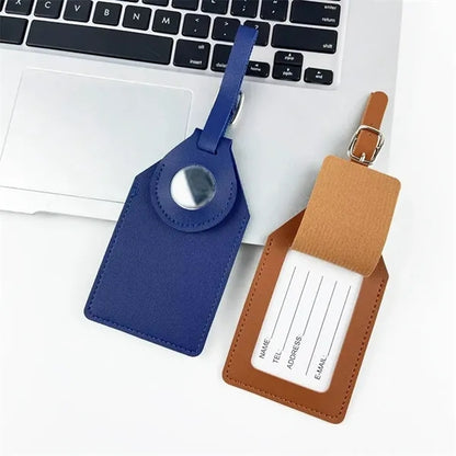 PU Leather Luggage Tags with Tracker Slot