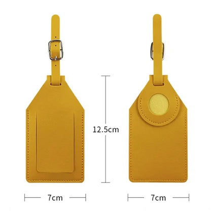 PU Leather Luggage Tags with Tracker Slot