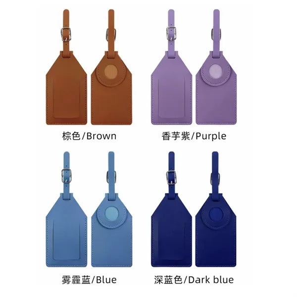 PU Leather Luggage Tags with Tracker Slot