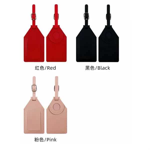 PU Leather Luggage Tags with Tracker Slot