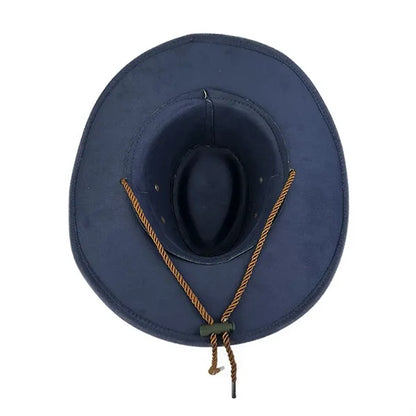Vacation beach unisex wide brim cowboy hat with chin strap