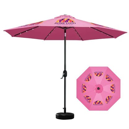 9' Patio Umbrella with Solar-powered LED Lights