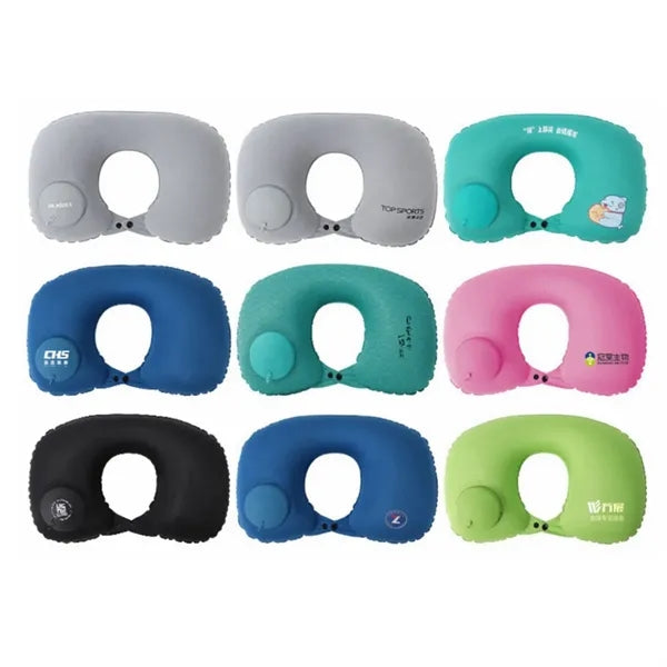 U-Shape Headrest Inflatable Travel Neck Pillow