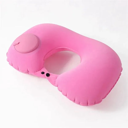 U-Shape Headrest Inflatable Travel Neck Pillow