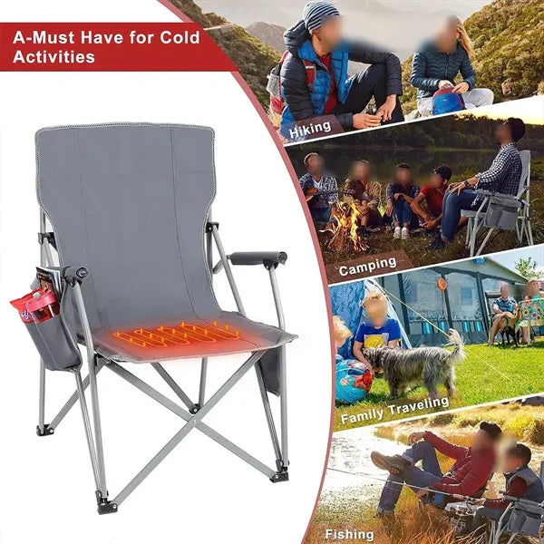 Portable Folding Outdoor Camping Chair with USB Heating