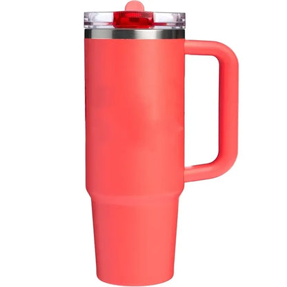 30Oz Flip Straw Tumbler Insulated Stainless Steel Cup